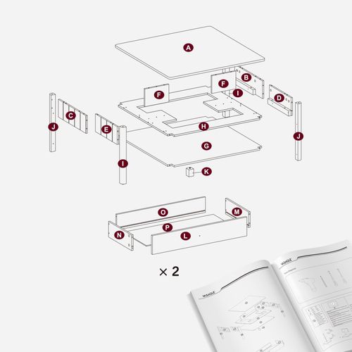 Table Basse, 2 Grands Tiroirs, Avec Pieds, Style Bord De Mer, 80 X 80 X 45 Cm, Grège Chiné Et Blanc