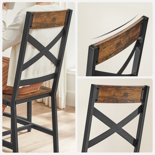 Ensemble De Meuble De Salle à Manger, Table Ronde 80 X 75 Cm (ø X H) Et 2 Chaises, Marron Et Noir