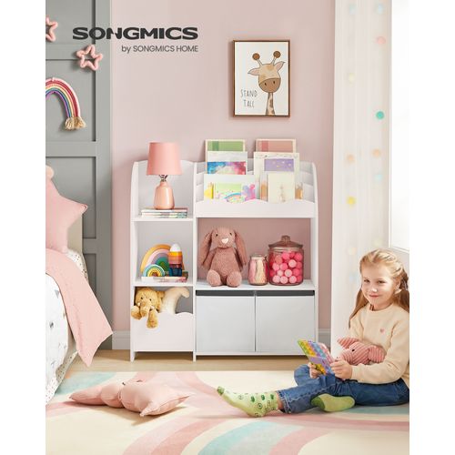 Étagère De Rangement Pour Enfants, Organisateur Avec 2 Boîtes De Rangement, Blanc Nuage