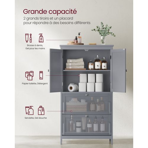 Armoire De Salle De Bain 30 X 60 X 110 Cm Gris Tourterelle