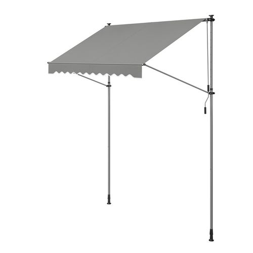 Store Banne Rétractable, Store Manuel, Réglable En Hauteur, Avec Manivelle, 250 X 120 Cm, Gris