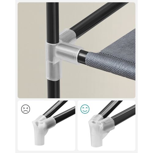 Étagère à Chaussures En Tissu à 10 Niveaux, Meuble De Rangement 28 X 88 X 160 Cm, Gris