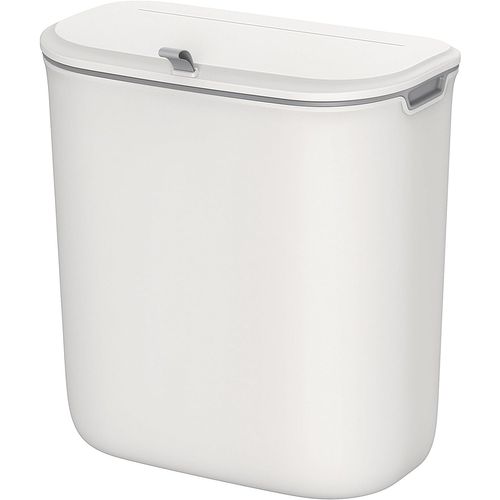 Poubelle De Cuisine Suspendue, 9l, Petite Poubelle Compost, Avec Couvercle, Blanc