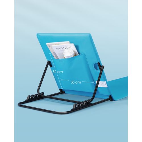 Lot De 2, Chaise Longue, Avec Appui-tête, Dossier Inclinable, Avec Bandoulières, Bleu Ciel