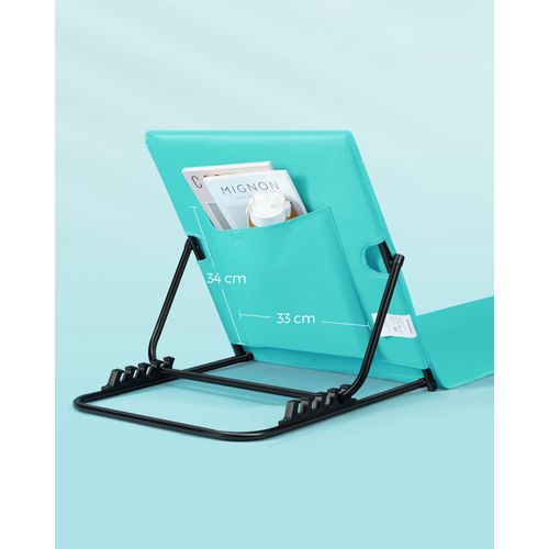 Lot De 2, Chaise Longue, Avec Appui-tête, Dossier Inclinable, Portable, Avec Bandoulières, Bleu Lac