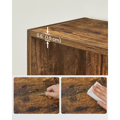 Bibliothèque, Étagère De Rangement 10 Compartiments, Séparateur De Pièce, Marron Rustique