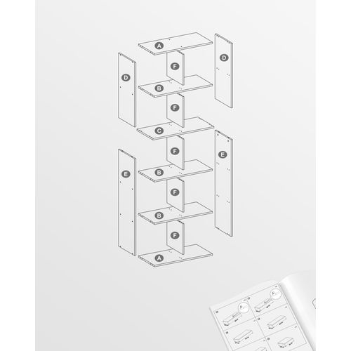 Bibliothèque, Étagère De Rangement 10 Compartiments, Séparateur De Pièce, Marron Rustique