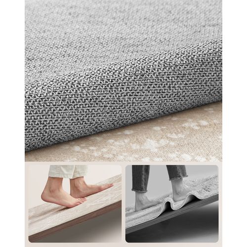 Tapis Décoratif, 80 X 150 Cm, Tapis Antidérapant, Lavable En Machine, Style Bohème, Beige Cappuccino
