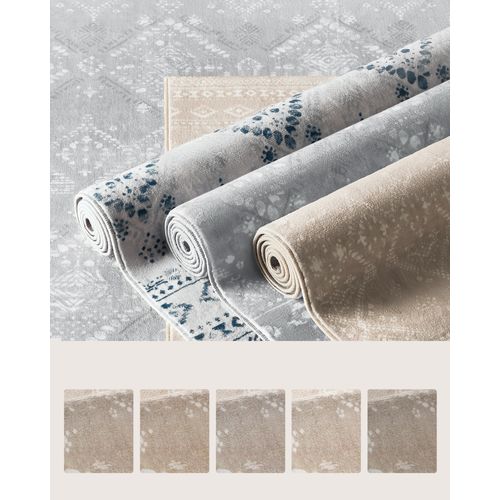 Tapis Décoratif, 80 X 150 Cm, Tapis Antidérapant, Lavable En Machine, Style Bohème, Beige Cappuccino