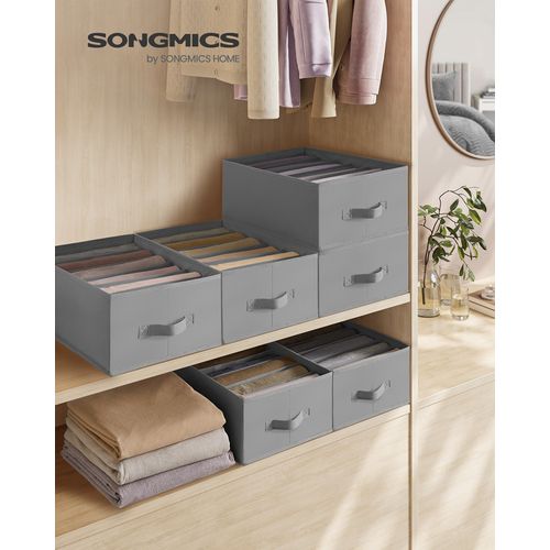 Lot De 6, Organisateur à 6 Compartiments, Boîtes De Rangement, 42 X 30 X 17 Cm, Gris Touterelle