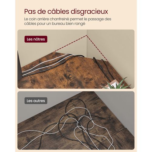 Bureau D'angle, Bureau D'ordinateur En Forme De L, 129 X 129 X 76 Cm