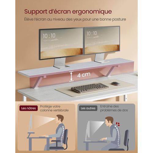 Bureau D'ordinateur En Forme De L, Bureau D'angle, 2 Tiroirs Spacieux