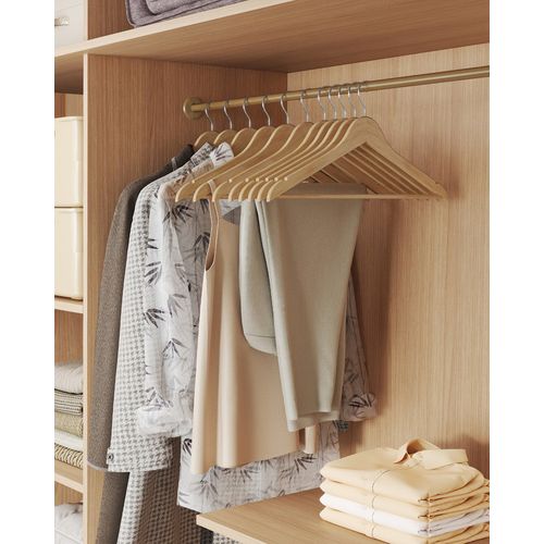 Cintres En Bois, Lot De 20, Fins, Avec Encoches, Pour Haut à Bretelles, Veste, Naturel