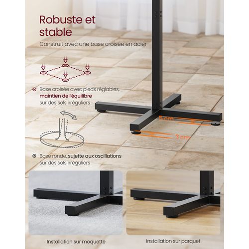 Table De Bar Haute, Cadre En Métal, 60 X 60 X 104,5 Cm, Montage Facile, Base En Croix