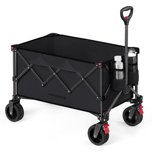 Chariot Pliable, Capacité De 150 L, Pour Extérieur, Plage, Camping, Noir