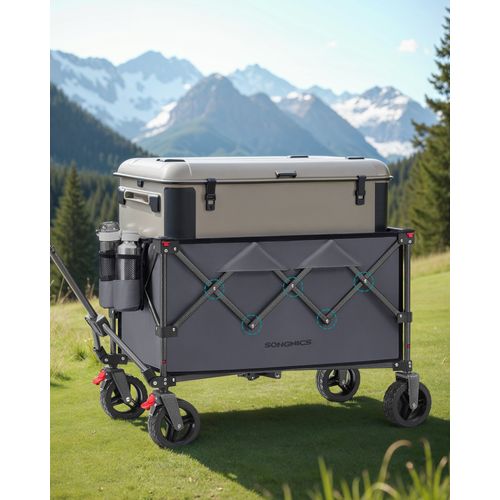 Chariot Pliable, Capacité De 150 L, Pour Extérieur, Plage, Camping, Gris Ardoise