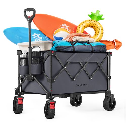 Chariot Pliable, Capacité De 150 L, Pour Extérieur, Plage, Camping, Gris Ardoise