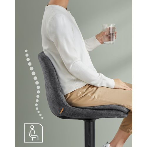 Tabourets De Bar, Lot De 4, Siège Pivotant à Hauteur Réglable, Avec Dossier Et Repose-pieds, Gris