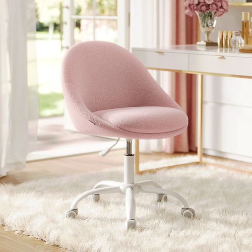 Chaise De Bureau, Rembourrage En Mousse, Réglable En Hauteur, Pour Bureau, Chambre, Rose Bonbon