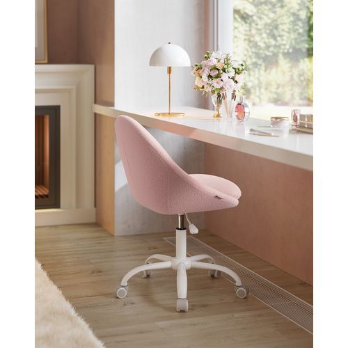 Chaise De Bureau, Rembourrage En Mousse, Réglable En Hauteur, Pour Bureau, Chambre, Rose Bonbon