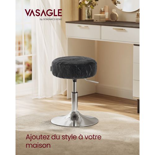 Tabouret De Maquillage, Coussin Épais, Tabouret De Coiffeuse, Noir D'encre