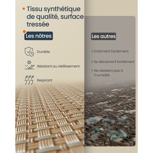 Panier à Linge 2 Compartiments, Corbeille 100 L, Trieur Sur Roulettes, Couvercle, Imitation Osier