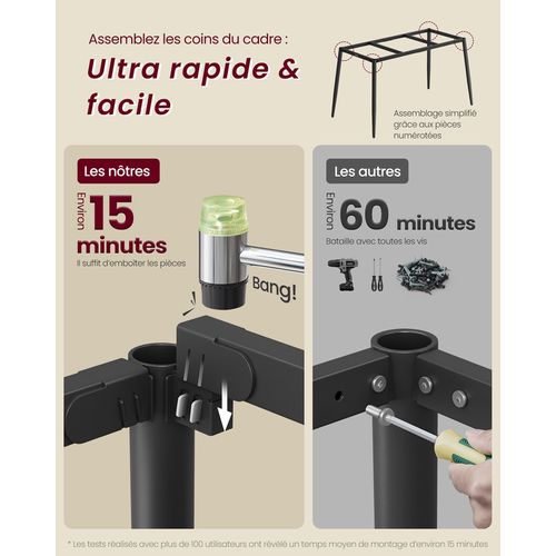 Table à Manger, Table De Cuisine, Pour 4-6 Personnes, Style Ferme, Surface Résistante à La Chaleur