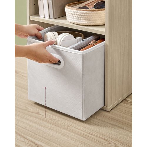 Bibliothèque, Étagère Sur 6 Niveaux, 24 X 40 X 178,5 Cm, Pour Salon, Bureau, Salle à Manger, Beige