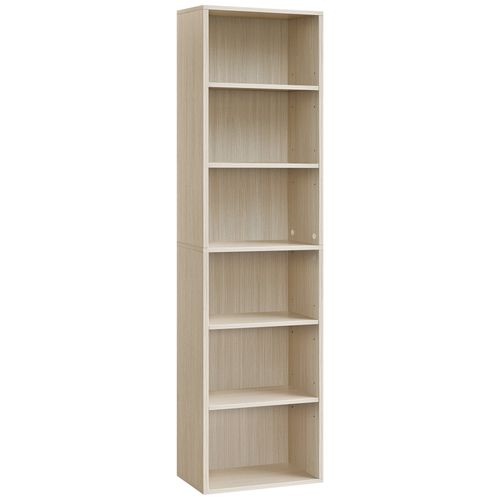 Bibliothèque, Étagère Sur 6 Niveaux, 24 X 40 X 178,5 Cm, Pour Salon, Bureau, Salle à Manger, Beige