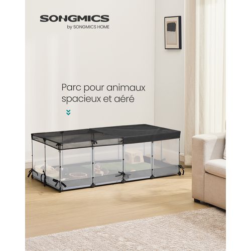 Enclos Pour Petits Animaux, Panneaux Semi-transparents, Toile Respirante, Tapis Imperméable, Blanc