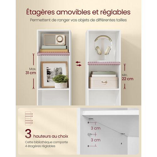 Bibliothèque, Étagère Sur 6 Niveaux, Meuble De Rangement Ouvert, Étagère, 24 X 30,2 X 160,7 Cm