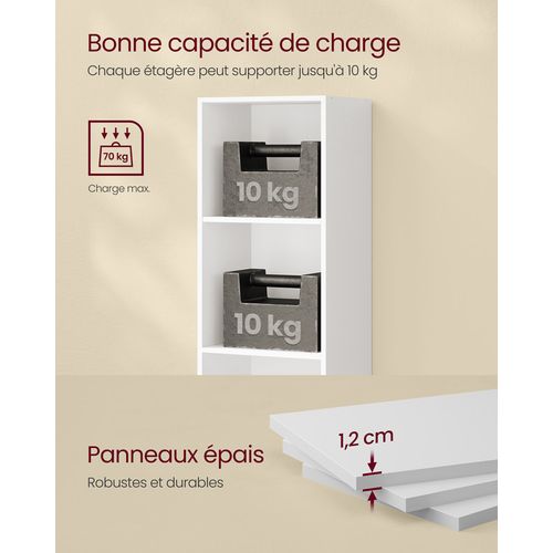 Bibliothèque, Étagère Sur 6 Niveaux, Meuble De Rangement Ouvert, Étagère, 24 X 30,2 X 160,7 Cm