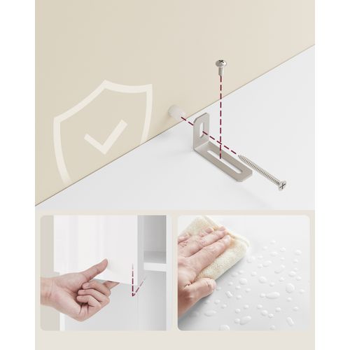 Colonne De Salle De Bain, Avec 2 Tiroirs, Étagères Réglables, Compartiments, 30 X 60 X 170 Cm, Blanc