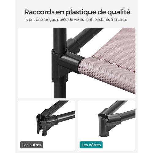 Armoire En Tissu Portable, 45 X 150 X 175 Cm, 12 Compartiments, Structure En Métal, Rose Poussiéreux