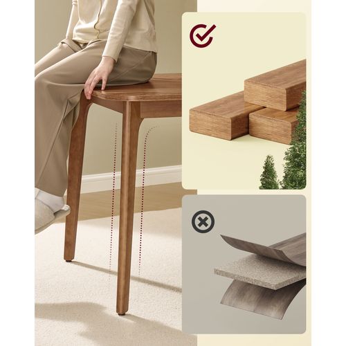 Table De Salle à Manger, Plateau Extensible, Capacité De Charge De 120 Kg, Design Épuré, Marron Miel