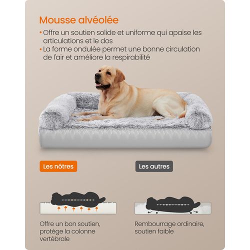 Panier Pour Chien, Taille XXL, Pour Chiens De Grande Taille, 122 X 85 X 19 Cm, Gris Ombré