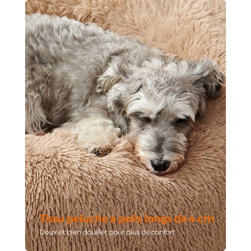 Panier Pour Chien, Canapé, Coussin Central Amovible Et Lavable, Tissu Peluche Doux, Ø70 Cm