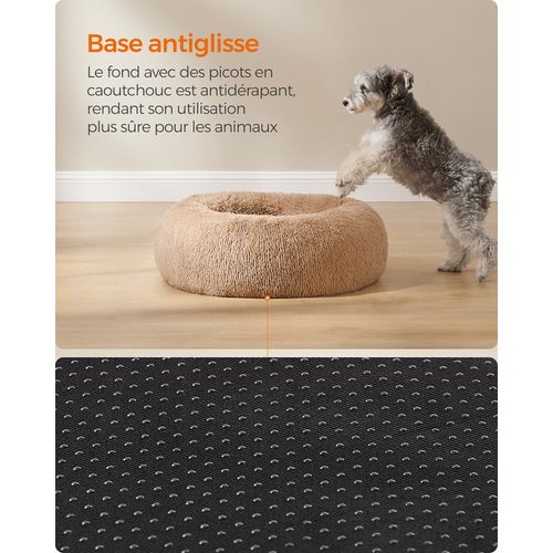 Panier Pour Chien, Canapé, Coussin Central Amovible Et Lavable, Tissu Peluche Doux, Ø70 Cm