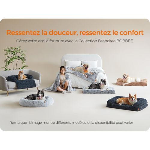 Panier Pour Chien, Lit Ronde En Forme De Beignet, Ø100 Cm, Gris Ombré