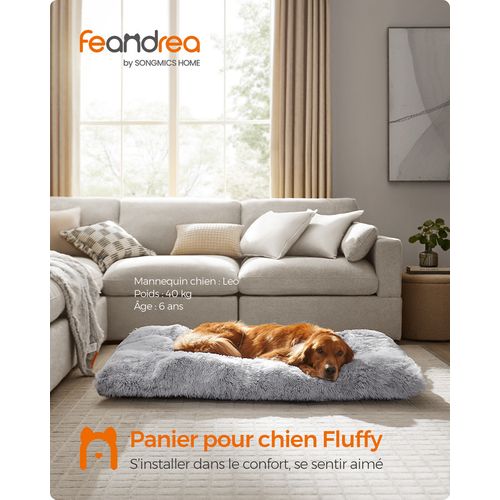 Panier Pour Chien, Canapé, Lit Pour Animaux, 140 X 100 Cm, Rembourrage Moelleux, Gris Ombré