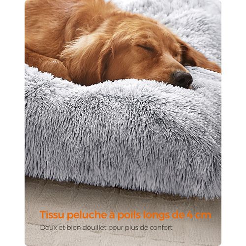 Panier Pour Chien, Canapé, Lit Pour Animaux, 140 X 100 Cm, Rembourrage Moelleux, Gris Ombré