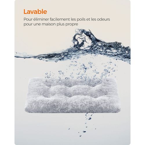 Panier Pour Chien, Canapé, Lit Pour Animaux, 140 X 100 Cm, Rembourrage Moelleux, Gris Ombré