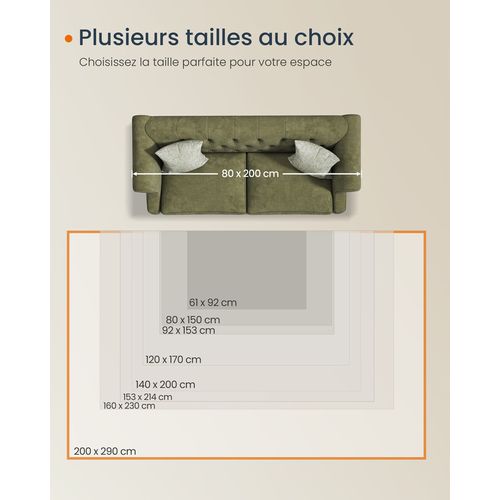 Tapis Décoratif, Tapis De Chambre 200 X 290 Cm, Tapis Antidérapant, Beige Cappuccino