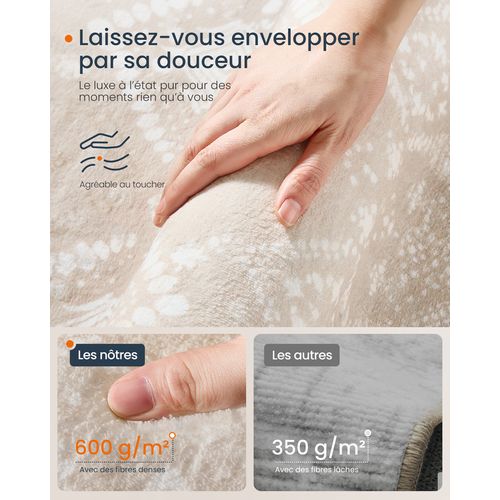 Tapis Décoratif, Tapis De Chambre 200 X 290 Cm, Tapis Antidérapant, Beige Cappuccino