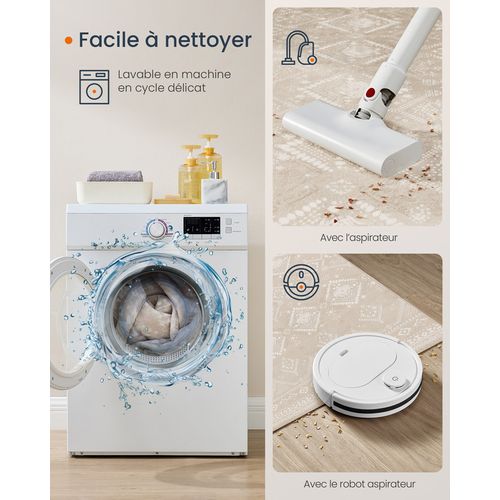 Tapis Décoratif, Tapis De Chambre 200 X 290 Cm, Tapis Antidérapant, Beige Cappuccino