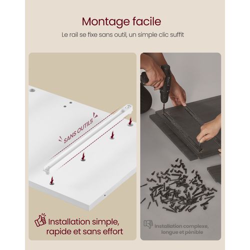 Meuble De Salle De Bain, Avec Multiprise, 3 Tiroirs, 1 Porte, 2 Étagères Réglables, Blanc Nuage