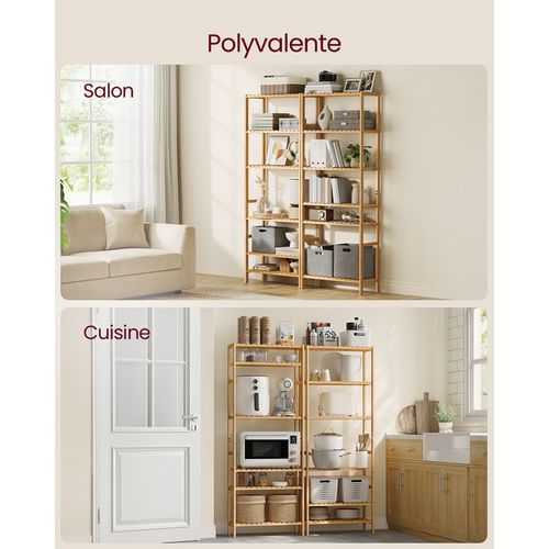 Étagère De Rangement, Meuble à Chaussures à 6 Niveaux, 26 X 60 X 160,9 Cm, Beige Naturel