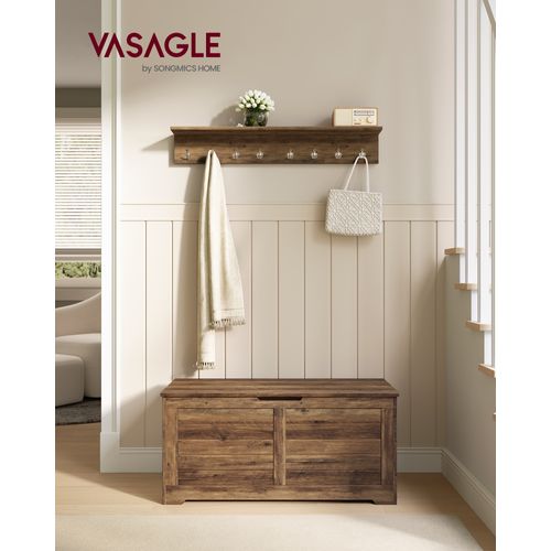 Coffre De Rangement, Banc De Stockage, 2 Charnières De Sécurité, , 40 X 100 X 46 Cm, Blanc Nuage