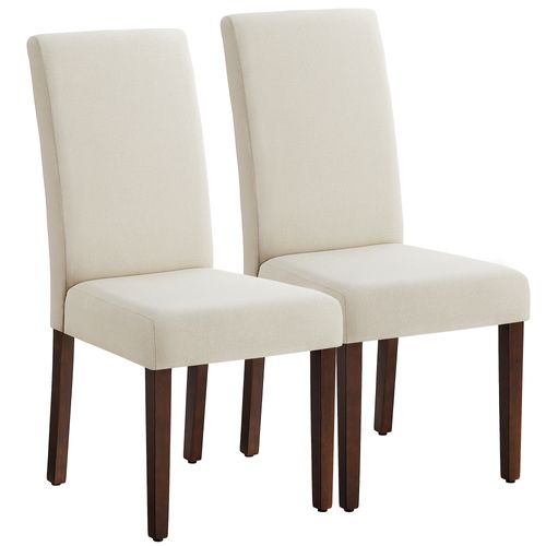 Lot De 2 Chaises De Salle à Manger, Assise Épaisse, 58 X 48 X 100 Cm, Blanc Crème