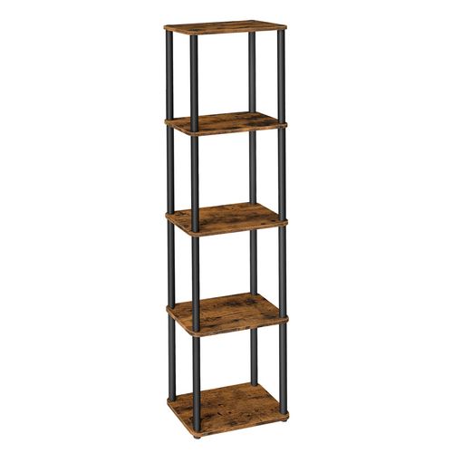 Assemblage Ultra-rapide Sans Outils, Étagère à 5 Niveaux, 38 X 23,8 X 139 Cm, Marron Et Noir